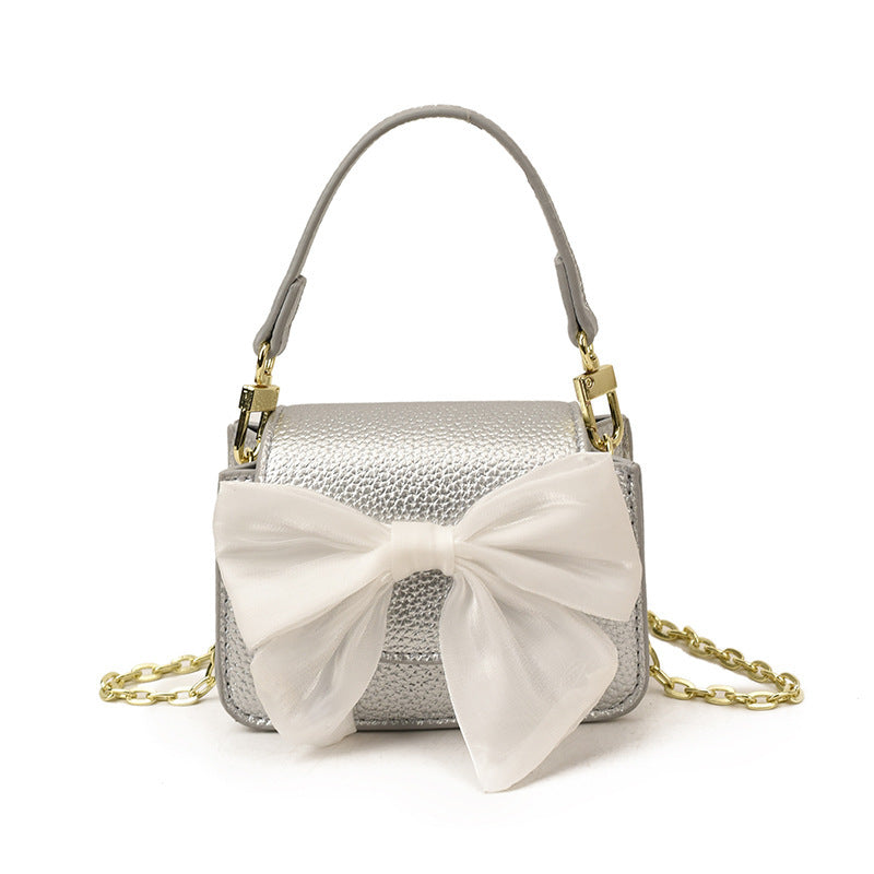 Damen Mini-Handtasche mit dekorativem Schleifen-Design