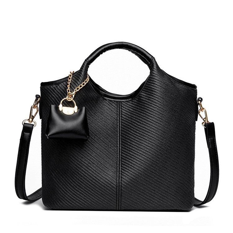 Damen elegante Handtasche mit strukturiertem Design und abnehmbarem Mini-Organizer