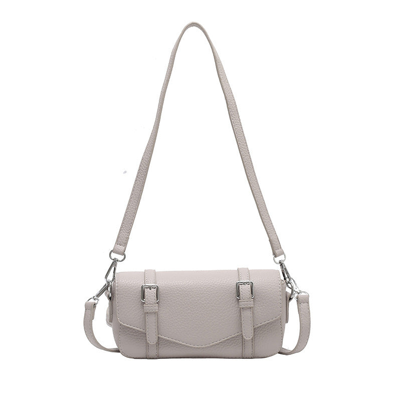 Damen elegante Schultertasche aus strukturiertem synthetischem Leder mit verstellbarem Schulterriemen