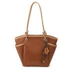 Damen praktische Schultertasche mit charmanten Applikationen