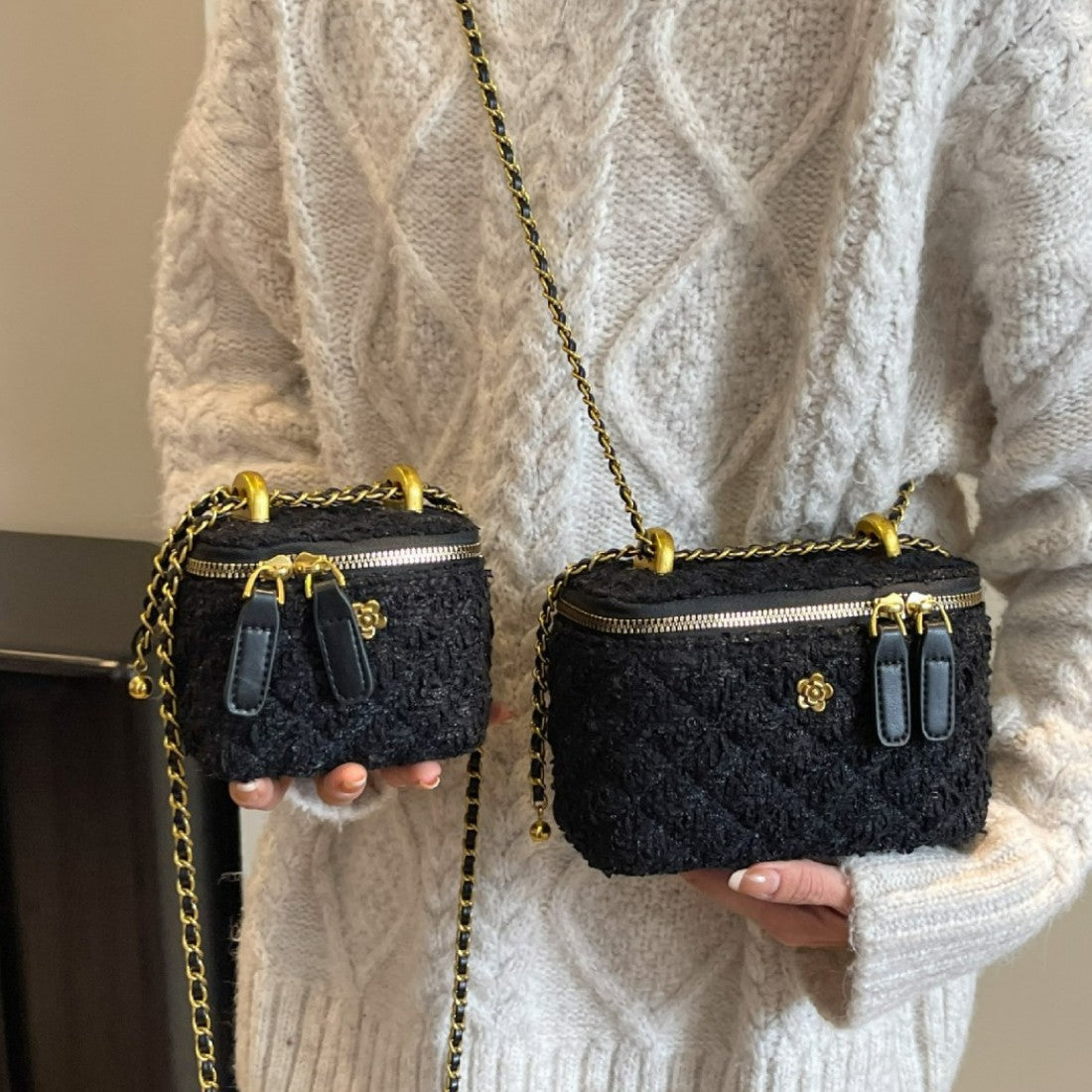 Damen Mini-Handtasche mit abnehmbarem Schulterriemen