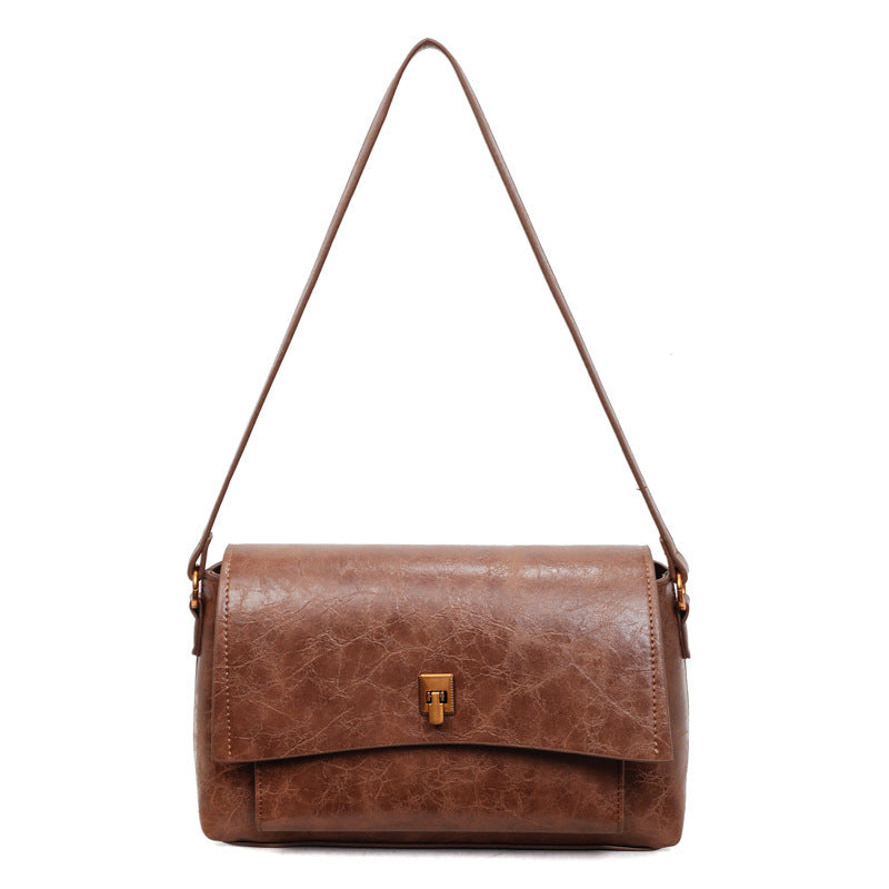 Damen elegante Schultertasche aus strukturiertem Leder