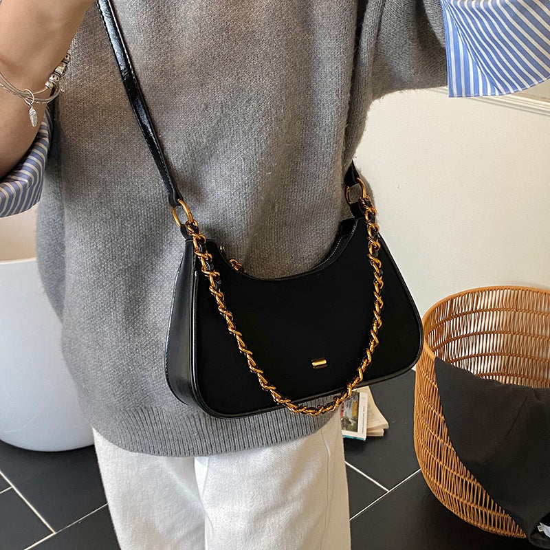 Damen modische Schultertasche im Vintage-Look mit Kettenriemen