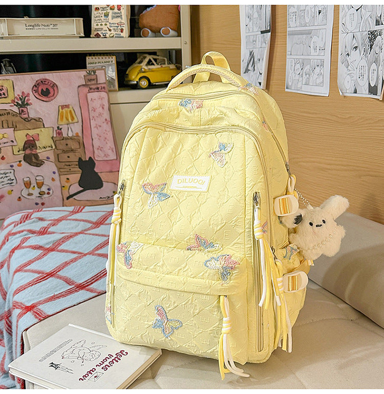 Blumenbestickter Robuster Schulrucksack