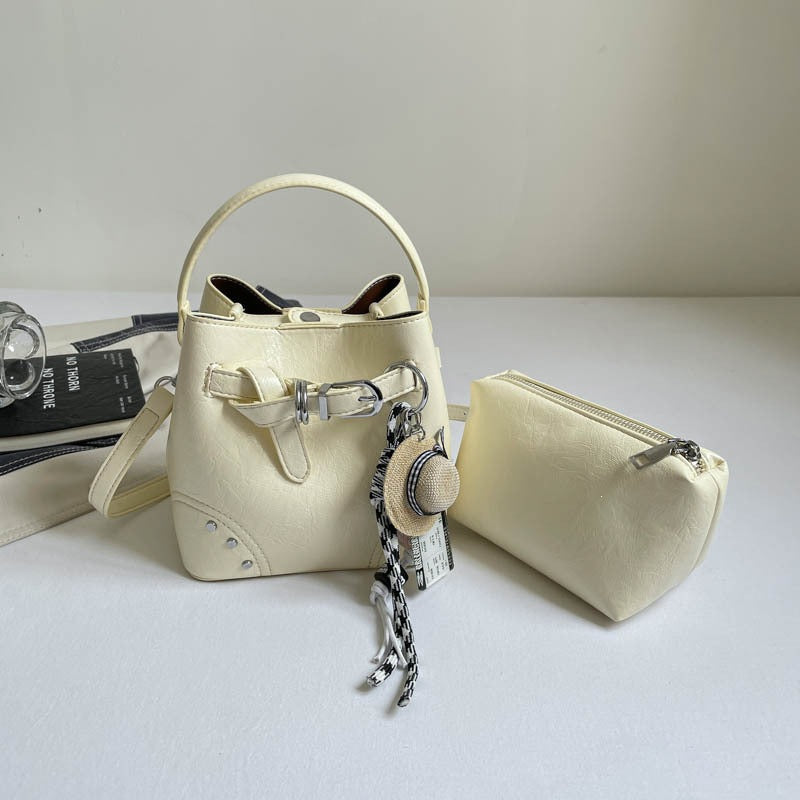 Damen stylische Mini-Bucket-Bag mit herausnehmbarem Kosmetiktäschchen