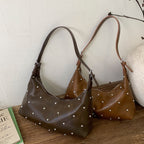 Damen lässige Schultertasche mit eleganten Perlenakzenten