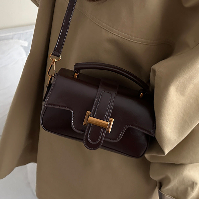 Damen elegante Mini-Handtasche mit praktischem Tragegriff und abnehmbarem Schulterriemen
