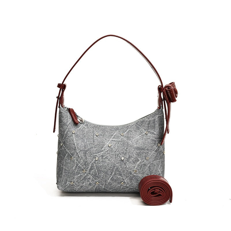 Damen modische Schultertasche mit funkelnden Applikationen