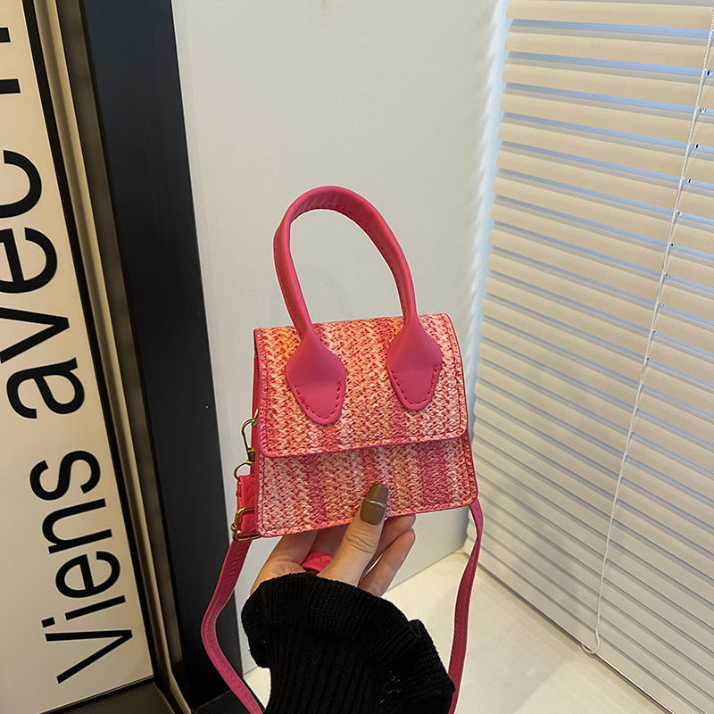 Damen Mini-Tasche mit gewebtem Design und abnehmbarem Schultergurt
