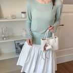 Damen Mini-Handtasche mit modischem Kordelzug