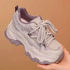 Damen Trendy Chunky Sneaker mit doppelter Dämpfung und atmungsaktivem Mesh-Obermaterial