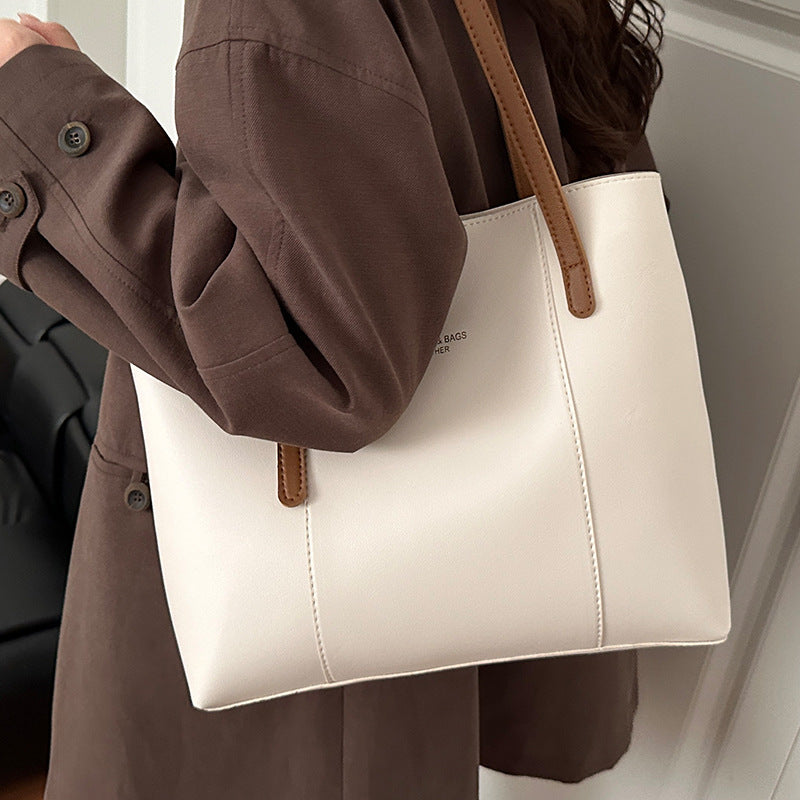 Damen elegante Einkaufstasche aus hochwertigem Kunstleder mit markantem Design