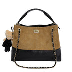 Damen Schultertasche mit elegantem Kettenakzent und süßem Anhänger
