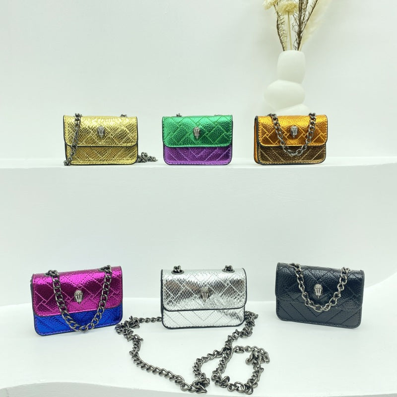 Damen Mini-Handschuh Tasche mit geflochtenem Kettenriemen