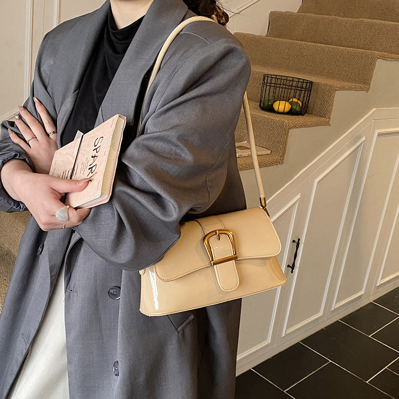 Damen Schultertasche mit abnehmbarem Trageriemen und eleganter Verschluss