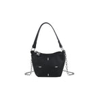 Damen Mini-Handtasche mit glänzender Kette und strukturiertem Obermaterial