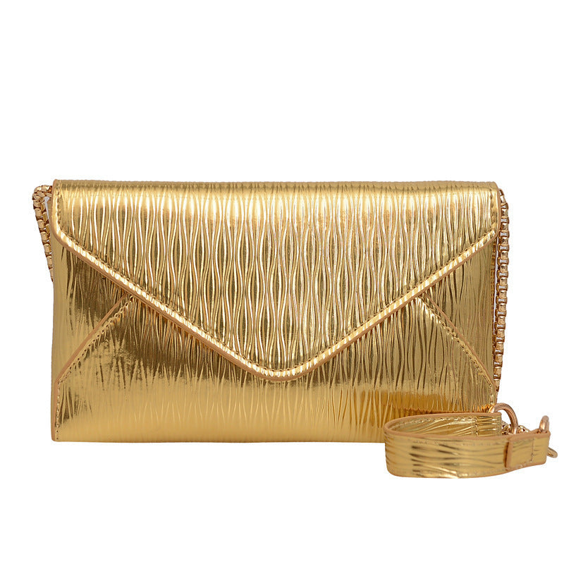 Damen elegante Clutch mit glänzendem Obermaterial