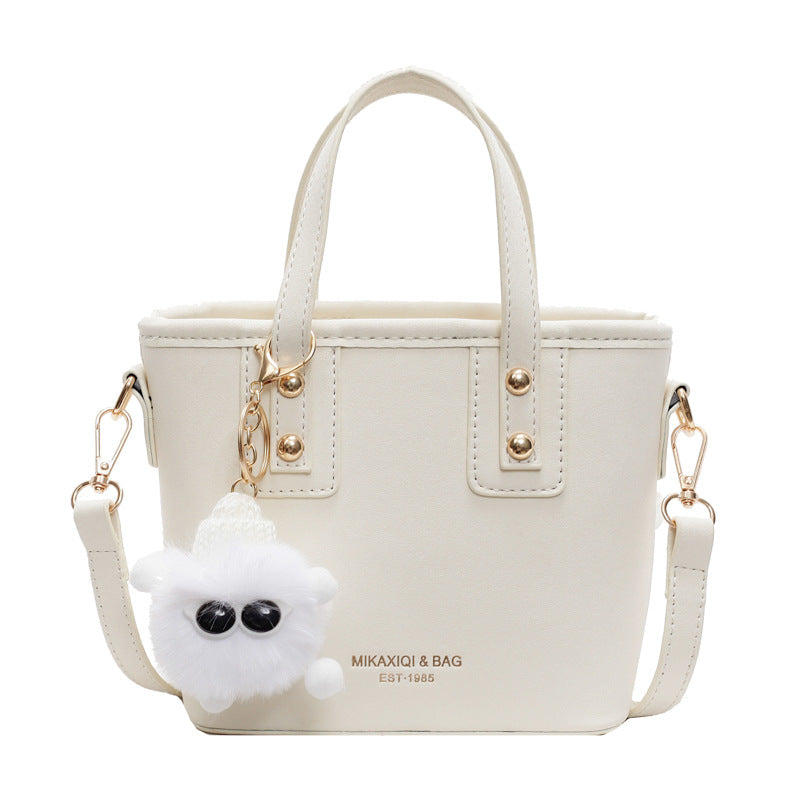 Damen Mini Tasche mit abnehmbarem Plüschanhänger