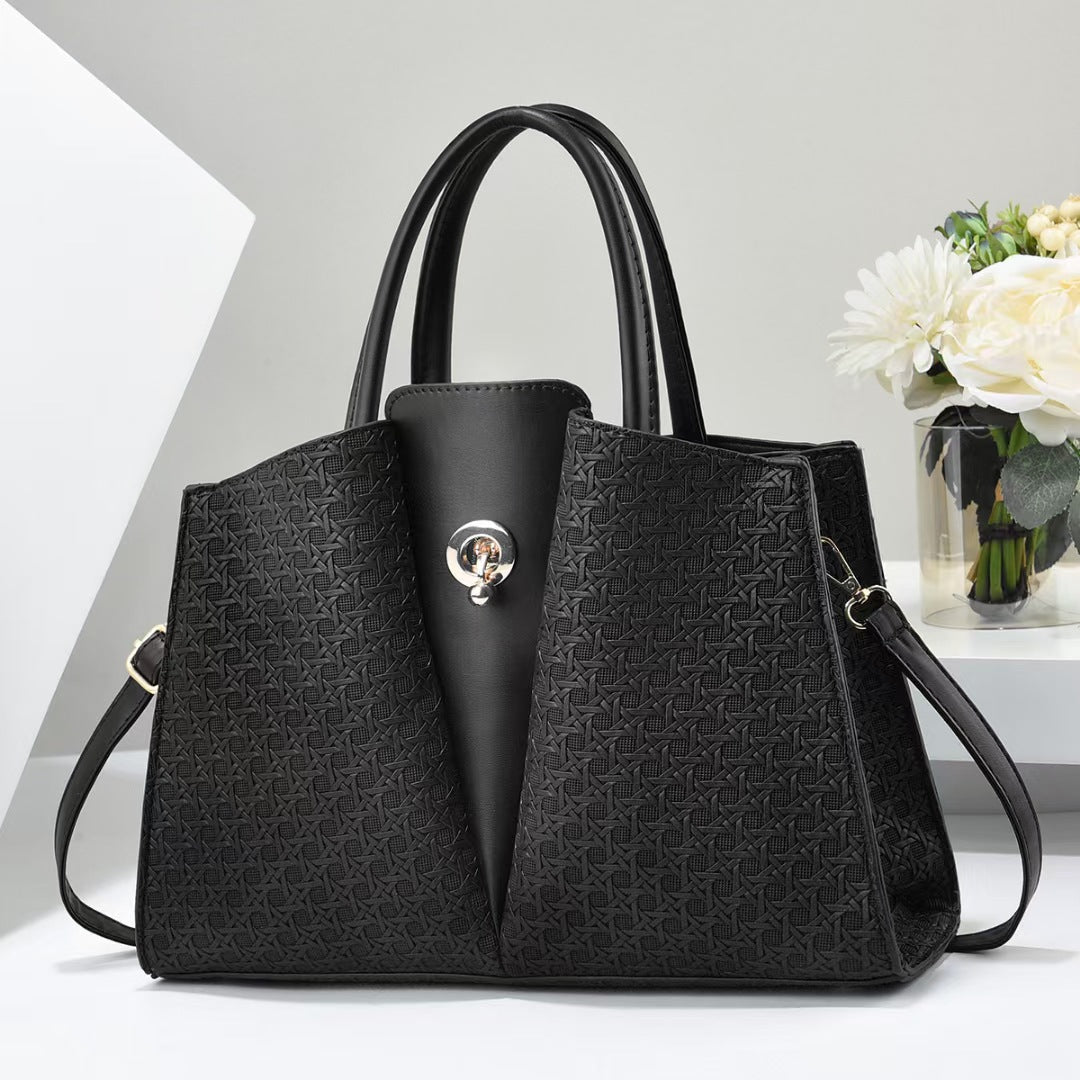 Damen strukturierte Tote-Tasche mit eleganter Falttechnik