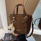 Damen Mini Tasche mit abnehmbarem Plüschanhänger