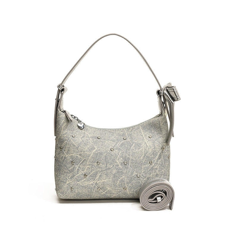 Damen modische Schultertasche mit funkelnden Applikationen