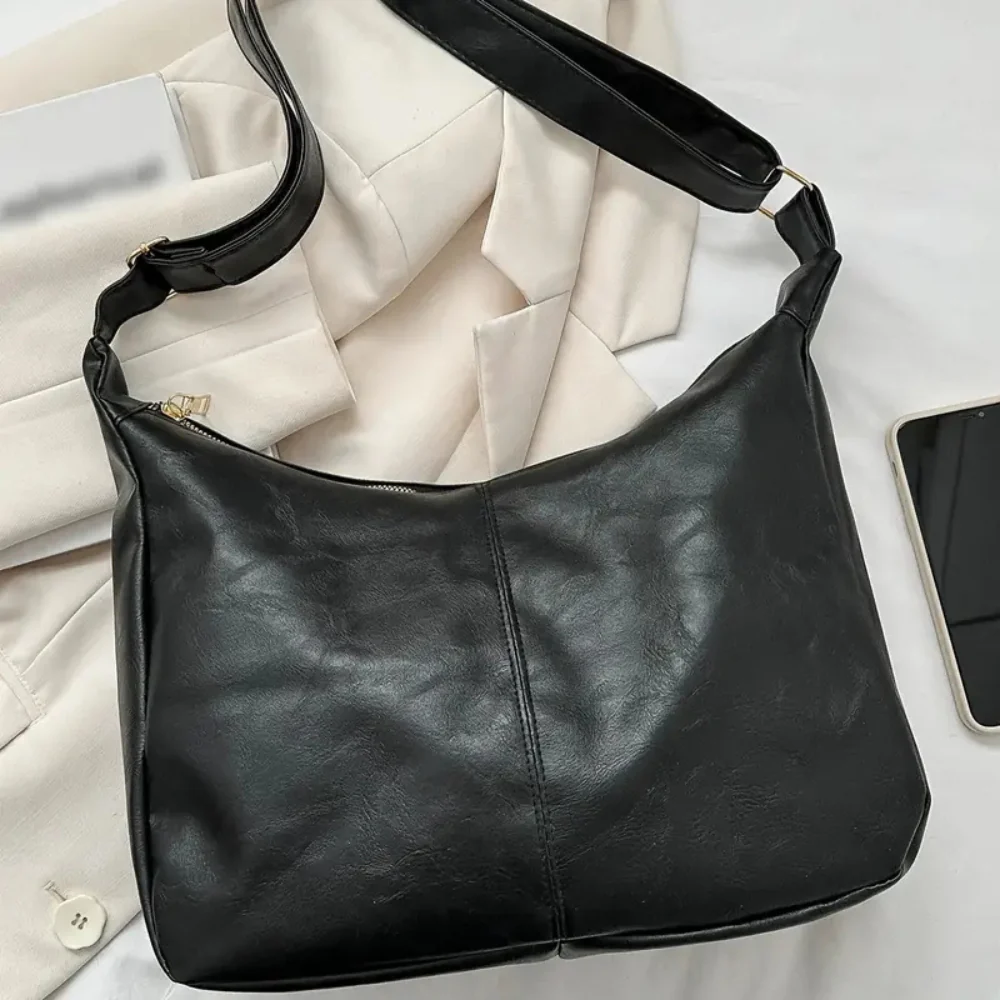 Trendige Leder Schulterhandtasche