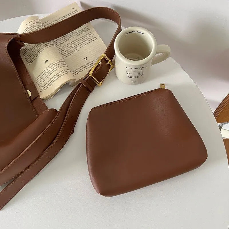 Luxus Leder Schultertasche