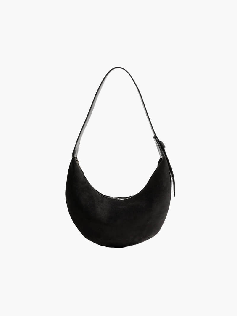 Halbmond-Tasche aus Wildleder