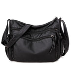 Mehrfach-Taschen Schultertasche aus Leder