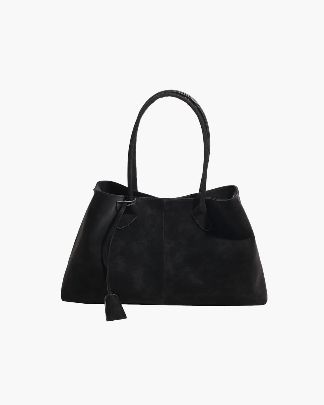 Große Wildleder Schultertasche, Damentasche für die Arbeit mit Bindungsdetail