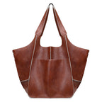 Übergroße Leder-Schultertasche für Frauen