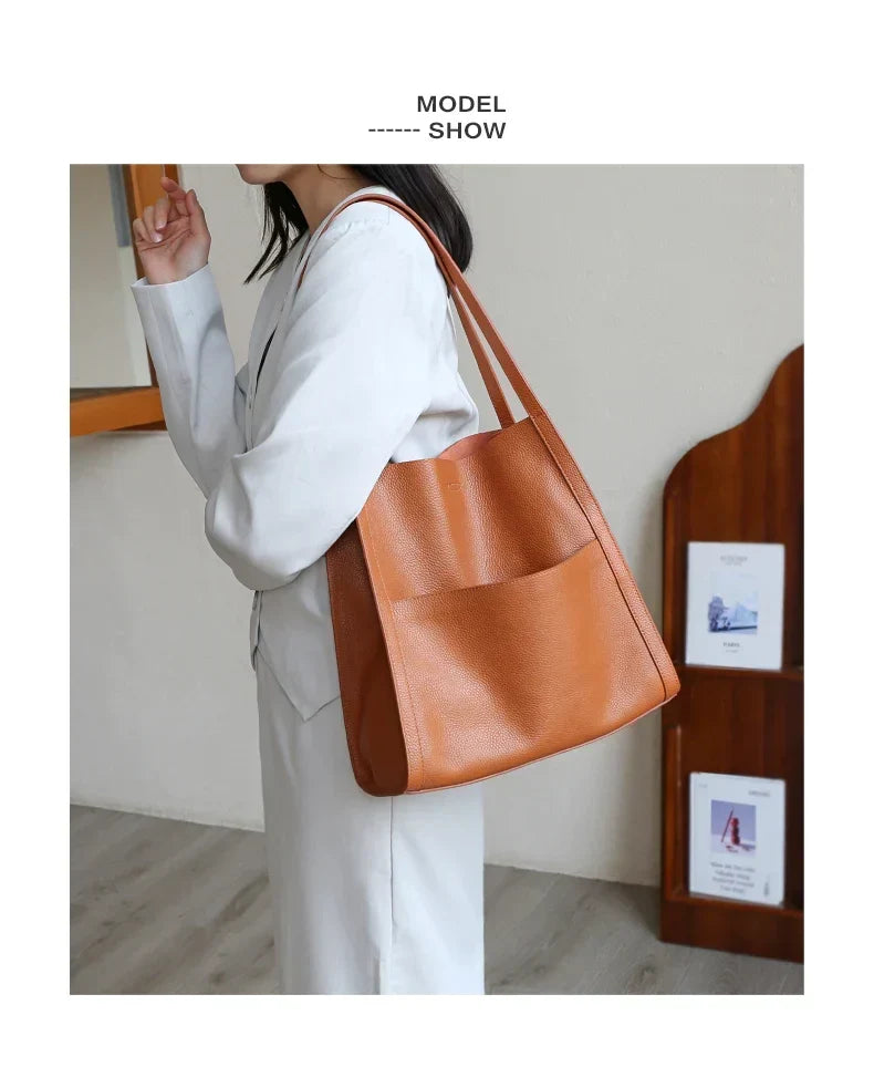 Lederstil-Schultertasche