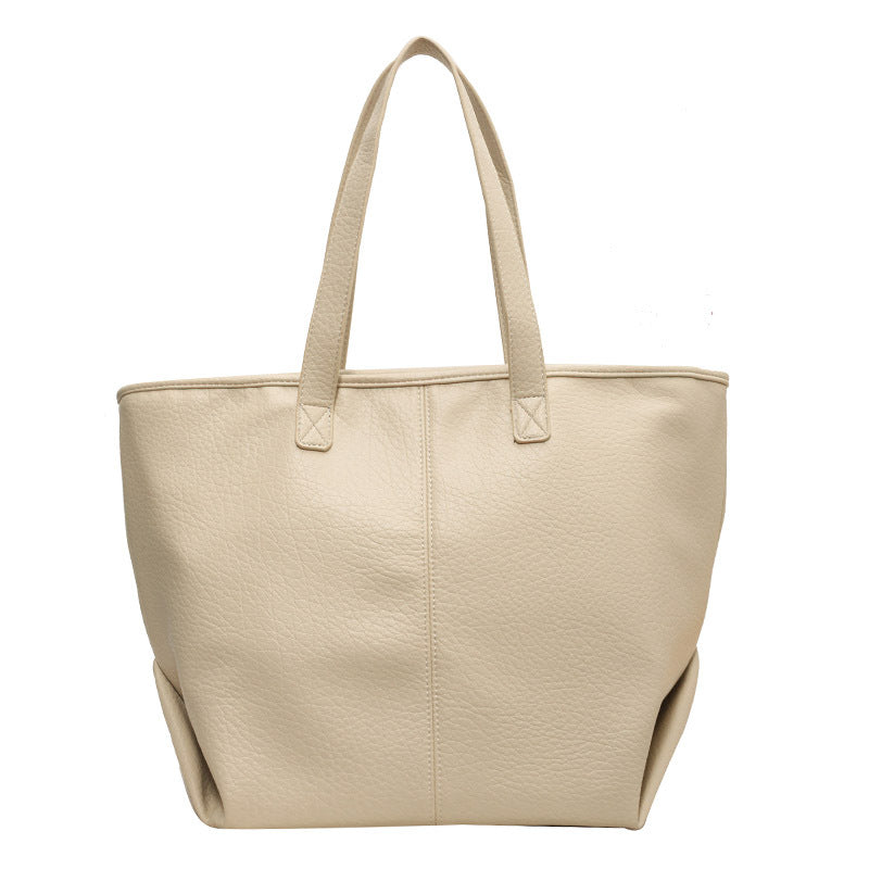 Große trendige Tote Bag aus Leder