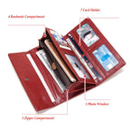 Damentasche Leder Münztasche RFID Diebstahlschutz Kartenhalter