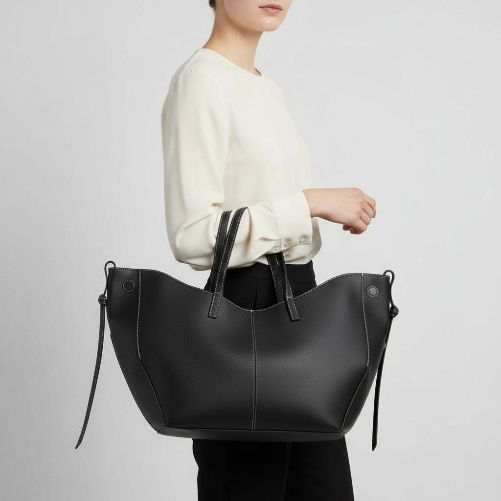 Große strukturierte Leder-Tasche