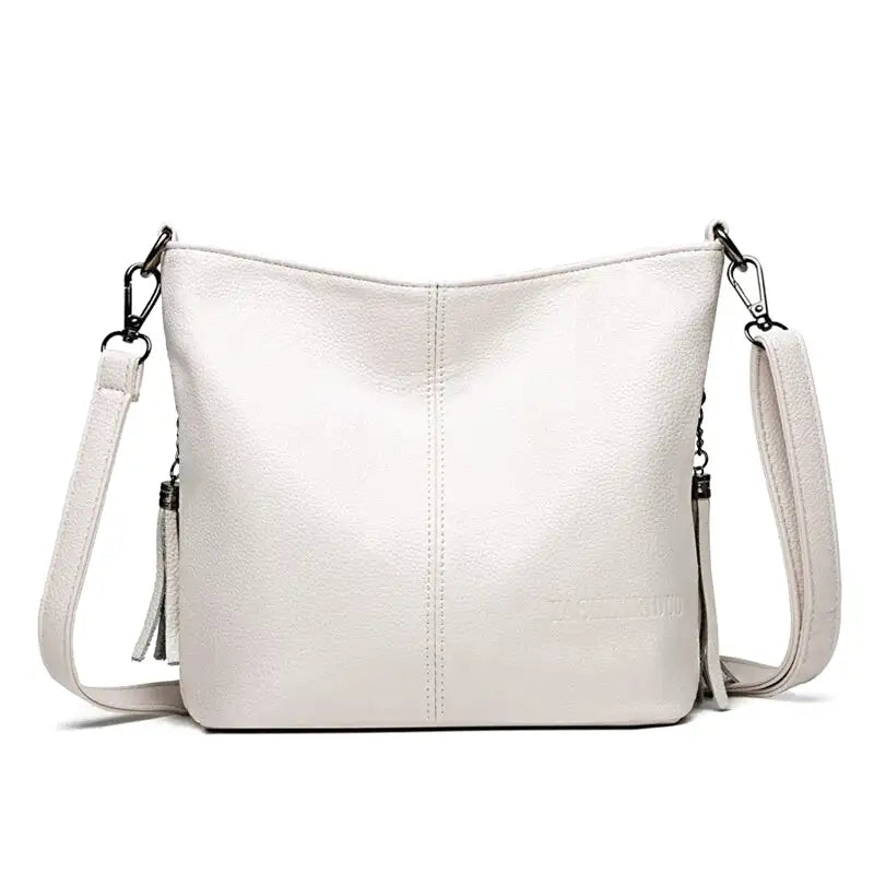 Handtas Schultertasche aus steifem Leder