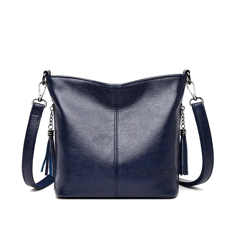 Handtas Schultertasche aus steifem Leder