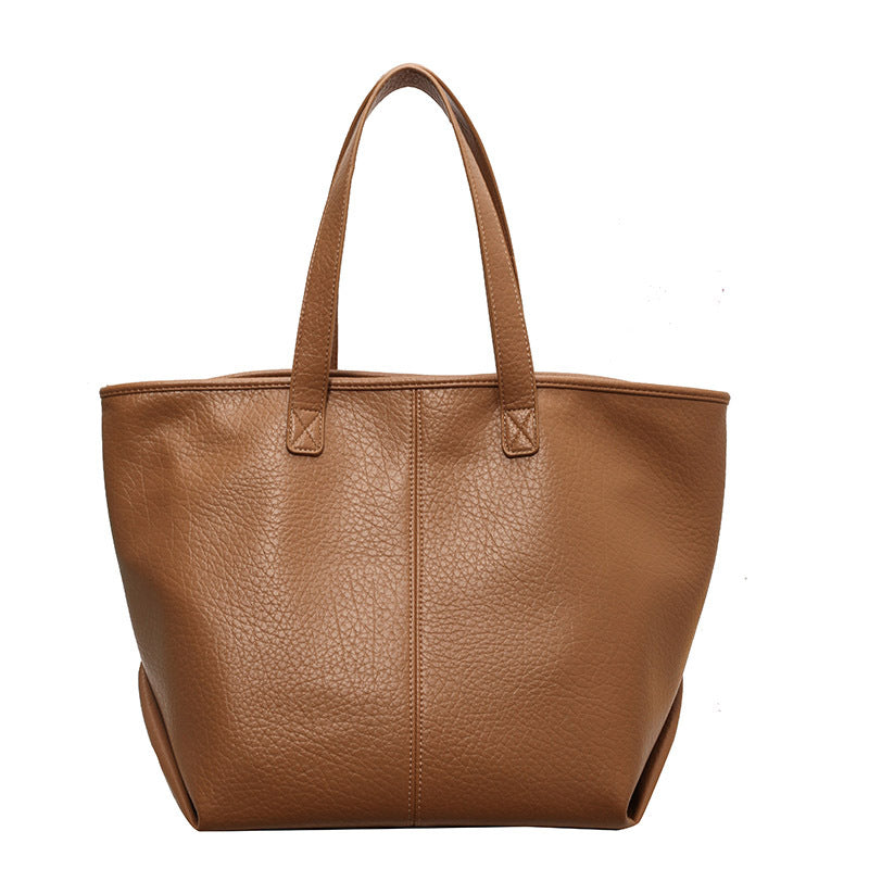 Große trendige Tote Bag aus Leder