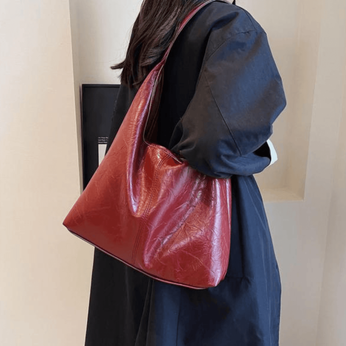 Elegante Leder-Schultertasche für Damen