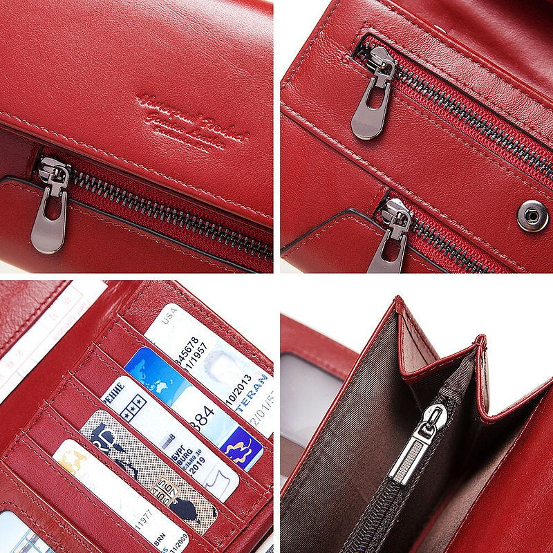 Damentasche Leder Münztasche RFID Diebstahlschutz Kartenhalter